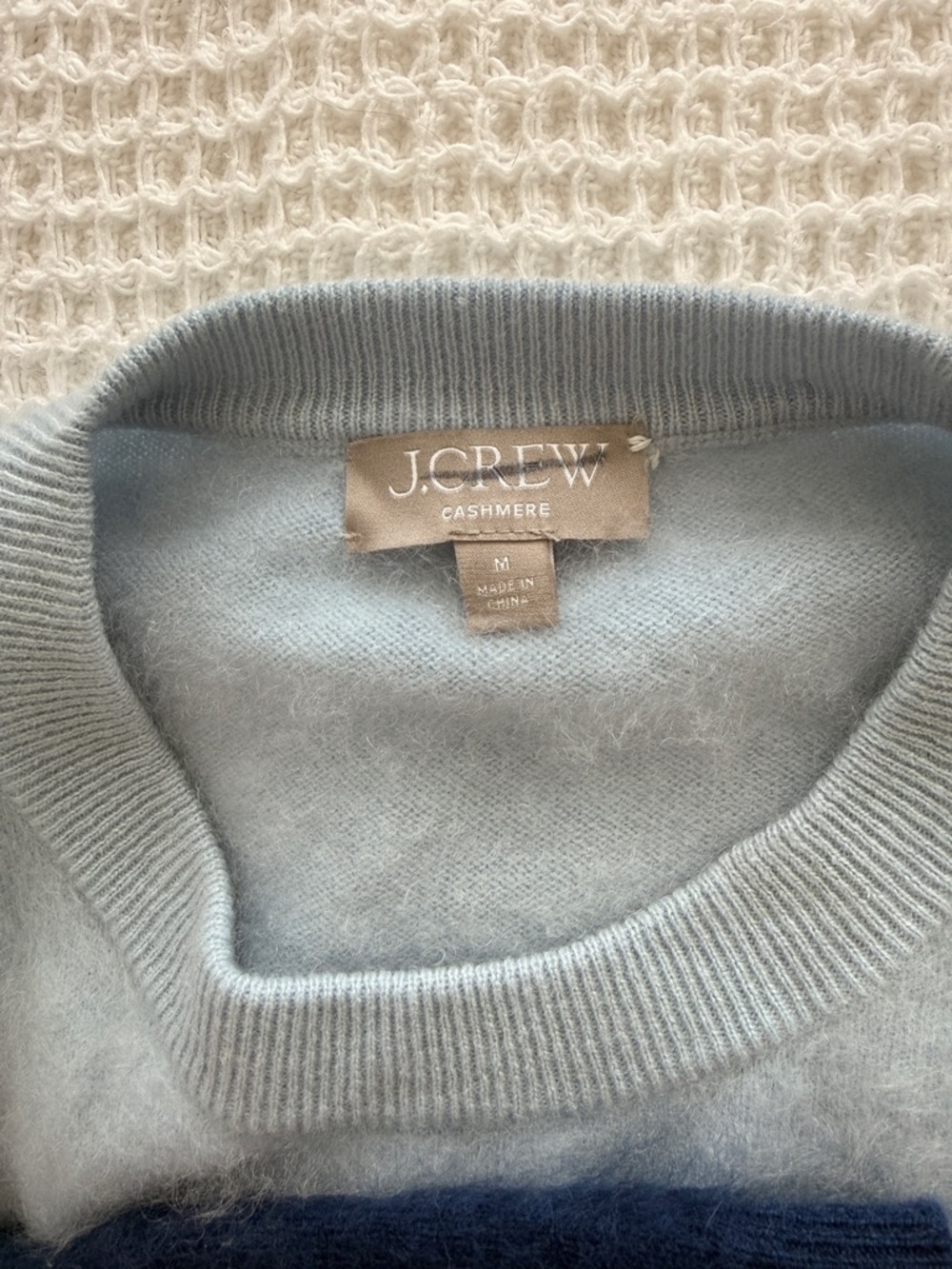 J Crew Blue Brushed Cashmere Sweater Size M - Picture 2 of 5